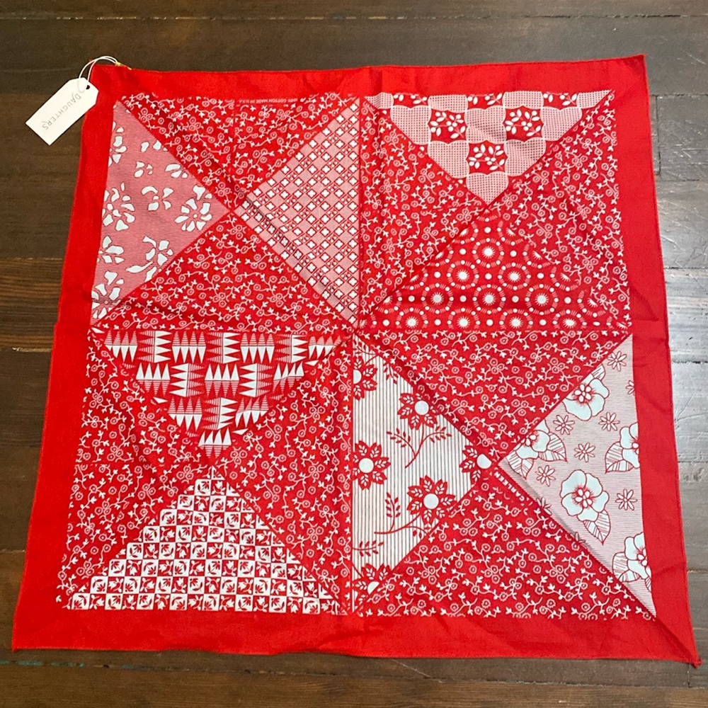 NWT Daughters Printed Bandana, Red/Blue